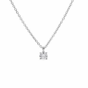 TIFFANY Solitaire Diamond Platinum Necklace